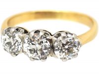 Edwardian 18ct Gold, Three Stone Diamond Ring