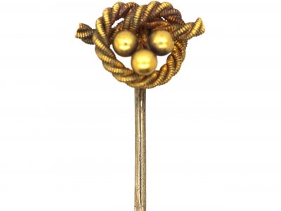 Victorian 15ct Gold Lover’s Knot Birds Nest Tie Pin