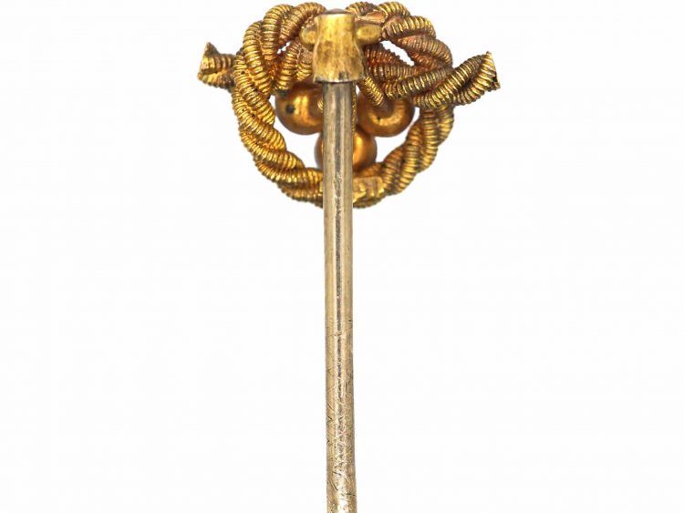 Victorian 15ct Gold Lover's Knot Birds Nest Tie Pin