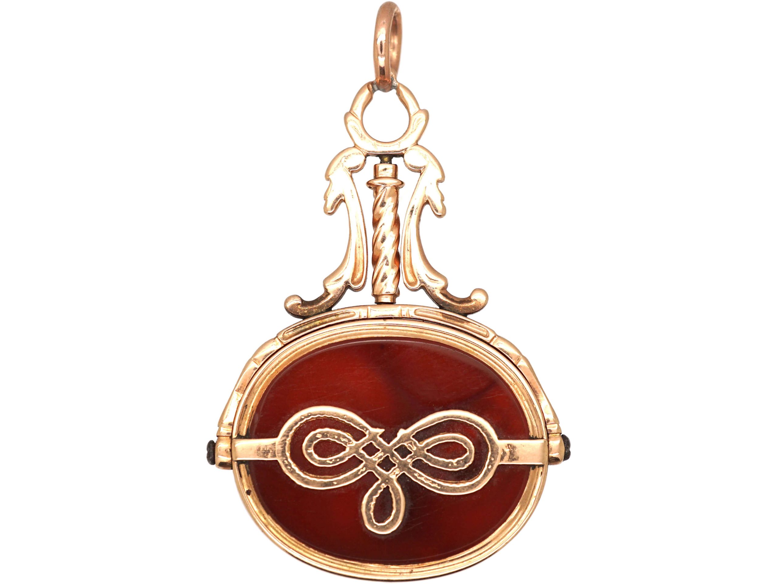 Georgian 15ct Gold Swivel Seal with Carnelian Intaglio of Halley & His ...