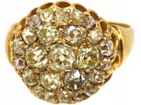 Victorian 18ct Gold Fancy Colour Diamond Cluster Ring
