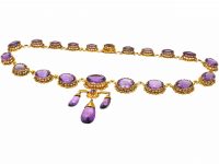 French Early 19th Century 18ct Three Colour Gold & Amethyst Necklace