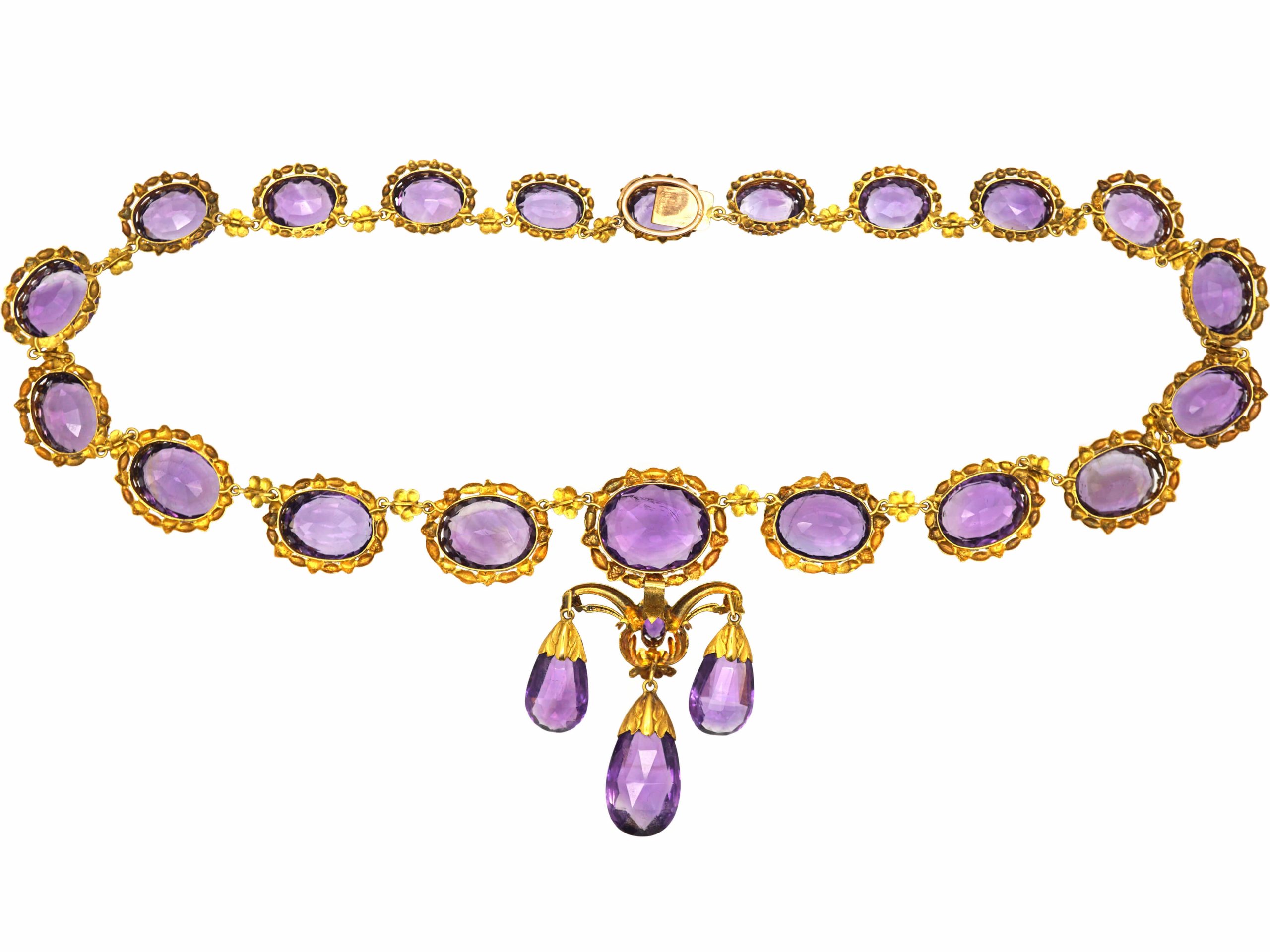 19th Century Pendant Featuring an 45ct Amethyst under a Sapphire