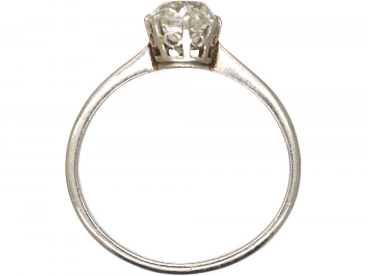 Platinum Ring set with an Old Mine Cut Diamond