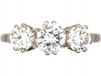 Art Deco Platinum & Three Stone Diamond Ring