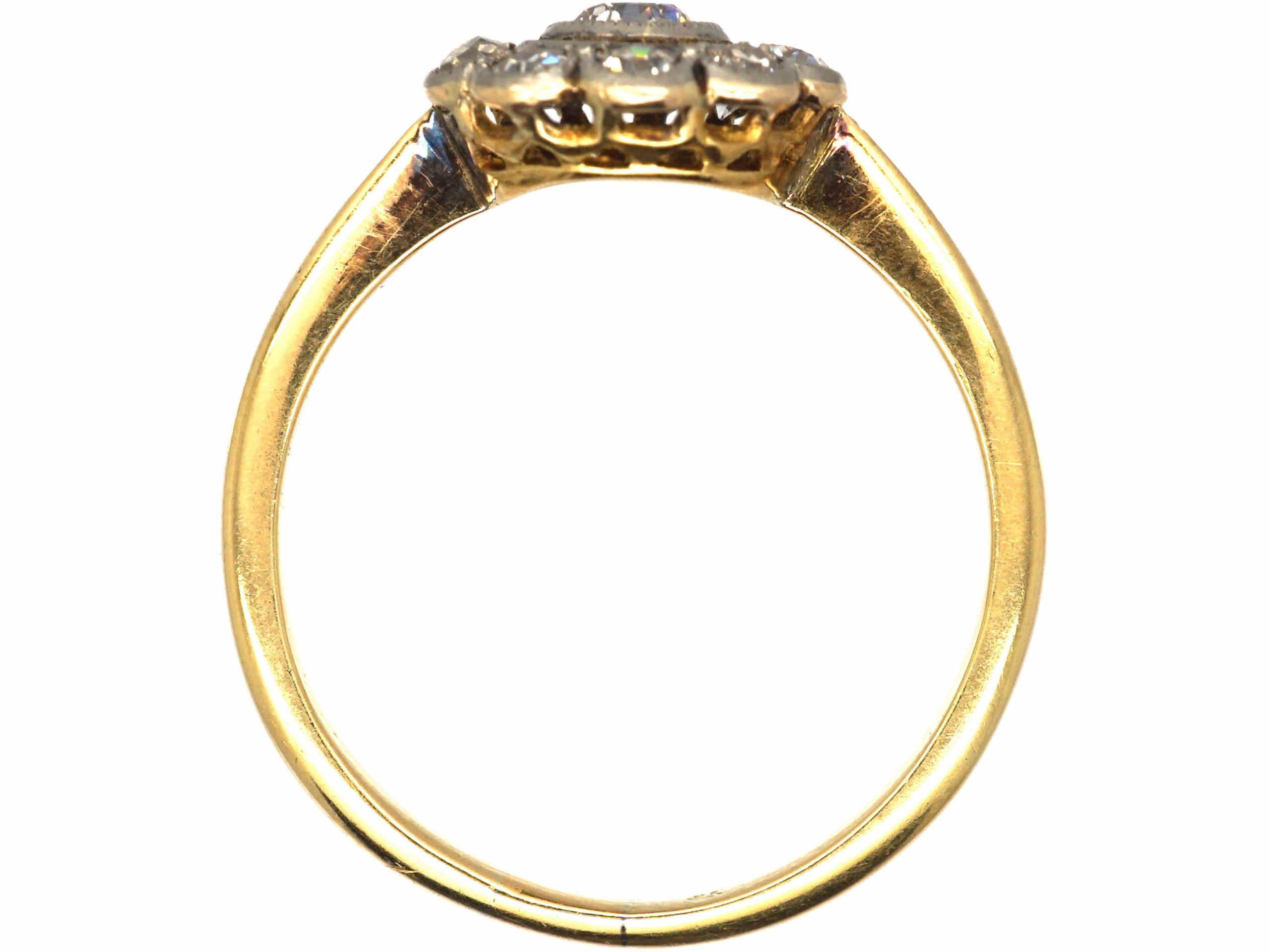 Edwardian 18ct Gold & Platinum, Diamond Cluster Ring (525T) | The ...
