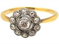 Edwardian 18ct Gold & Platinum, Diamond Cluster Ring