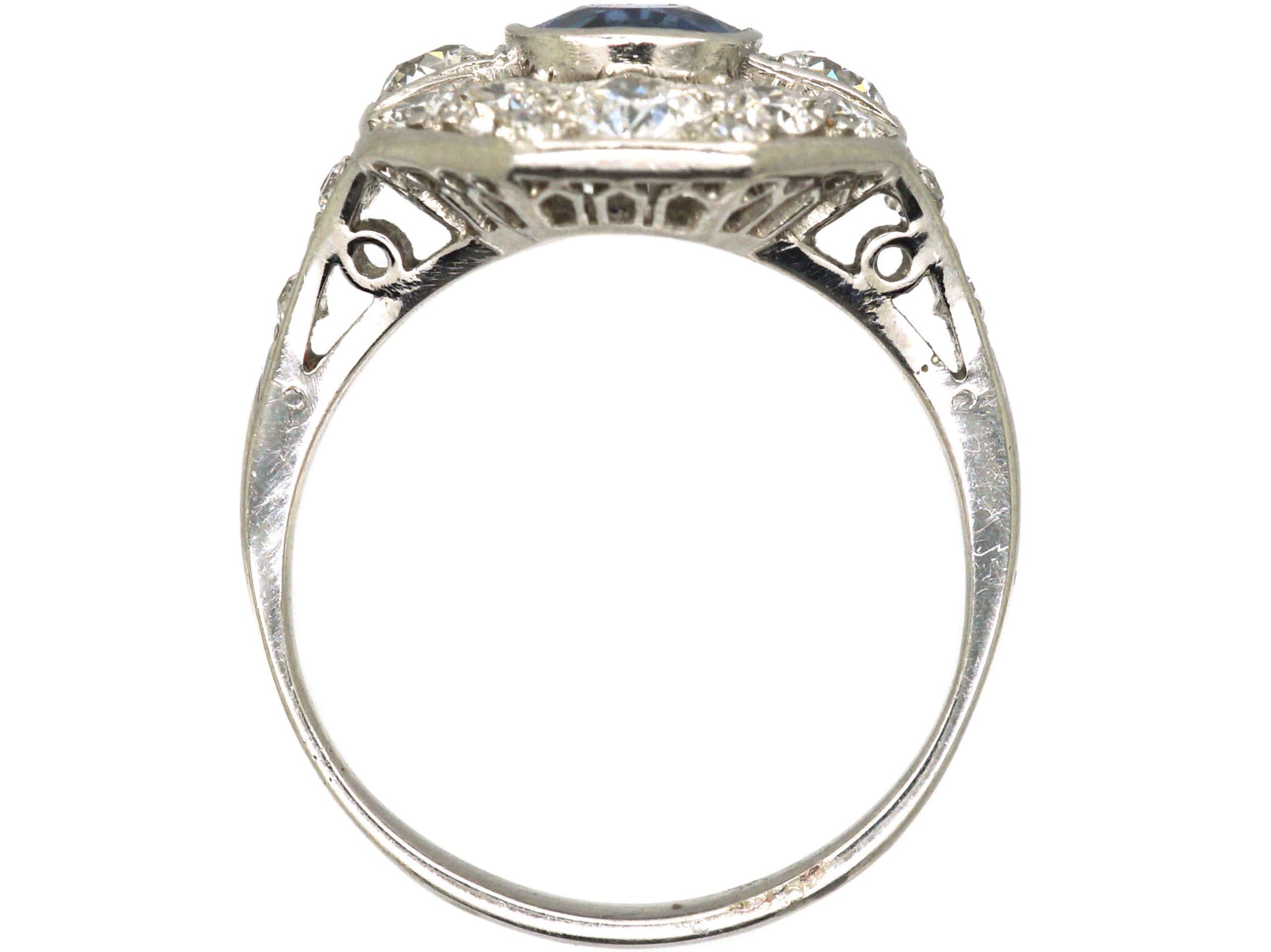 Art Deco Platinum, Diamond & Sapphire Ring (560T) | The Antique ...