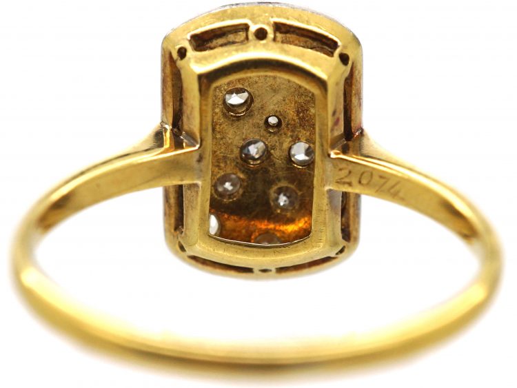 Art Deco 18ct Gold & Platinum, Diamond Sunburst Ring