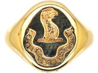 9ct Gold Signet Ring with Intaglio of Griffin's Head by Charles Green & Sons