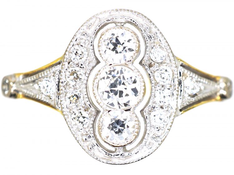 Jewellery Rings Statement Rings 1920's Era 18ct Gold & Platinum 0.25ct Diamond Solitaire Ring 