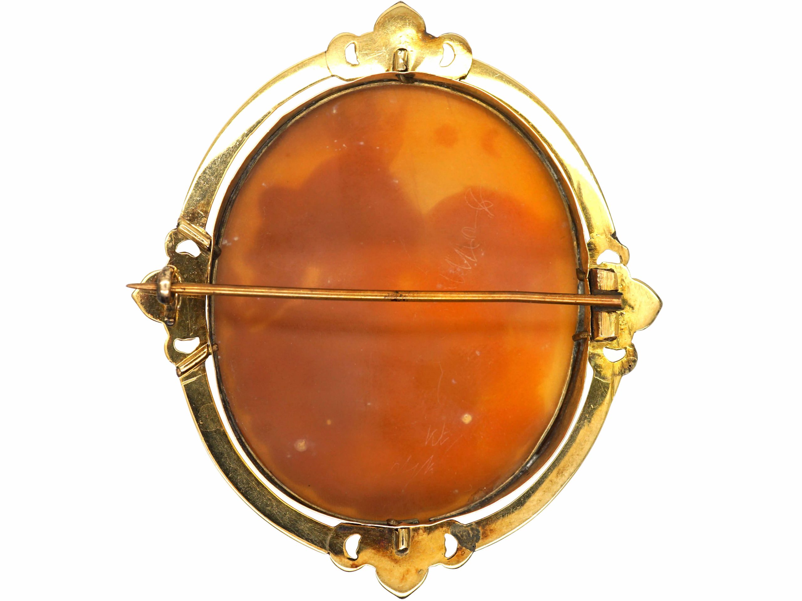 Victorian 15ct Gold & Shell Cameo Brooch of Night & Day (709T) | The ...