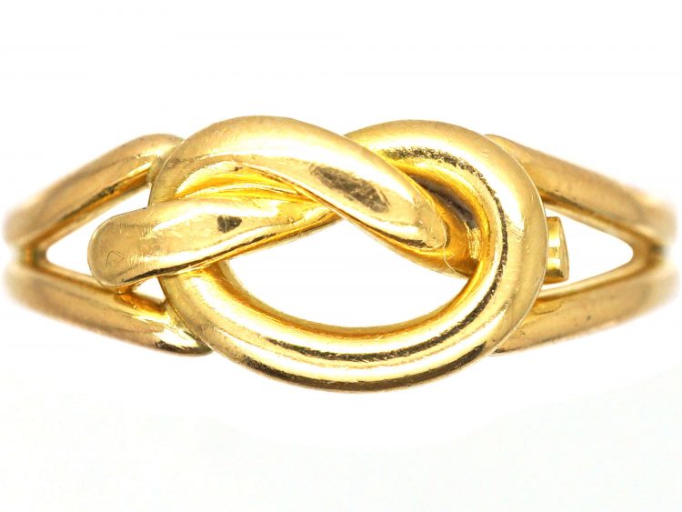 Edwardian 18ct Gold Lover's knot Ring by Henry Barnett Joseph