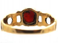 Victorian 15ct Gold Ring with Carnelian Masonic Intaglio & Snake Motif Shoulders