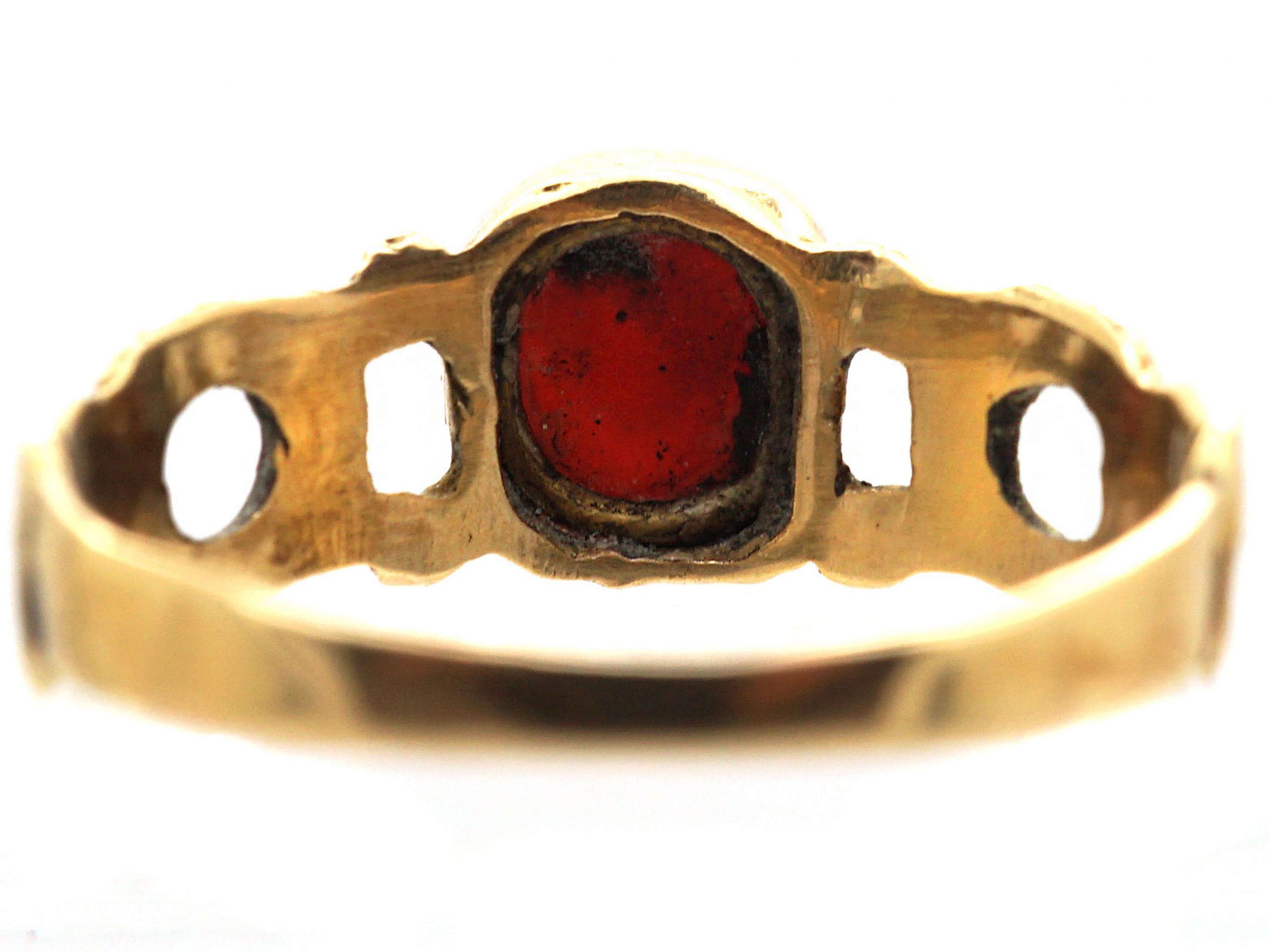 Victorian 15ct Gold Ring with Carnelian Masonic Intaglio & Snake Motif ...