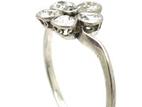Edwardian Platinum & Pear Shaped Diamond Pansy Cluster Ring