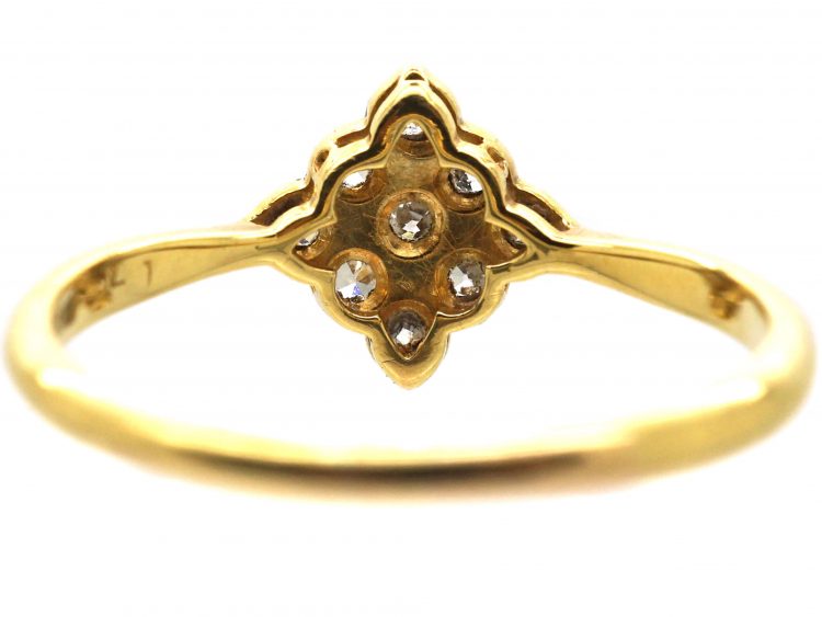Edwardian 18ct Gold & Platinum, Diamond Shaped Ring set with Diamonds