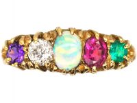 Edwardian 18ct Gold Ring with Gemstones that Spell Adore
