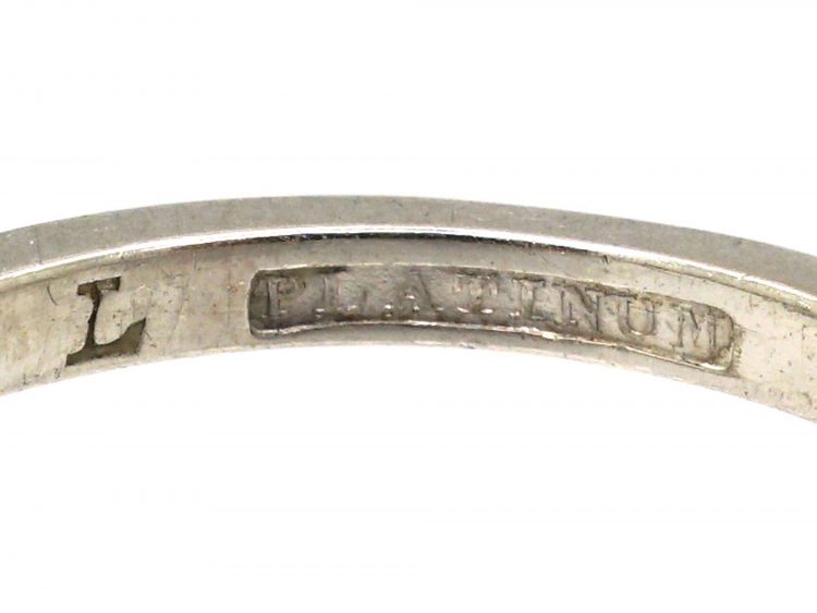 Art Deco Engraved Platinum Wedding Ring