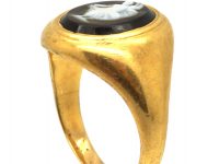 Victorian 18ct Gold Ring with Sardonyx Cameo of Dancing Girl