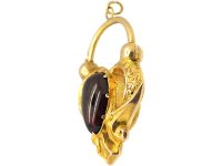 Early Victorian 15ct Gold Padlock set with a Cabochon Garnet