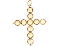 Georgian Gold Cross set with Topaz