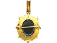Victorian 18ct Gold Etruscan Revival Pendant with Scarab Motif