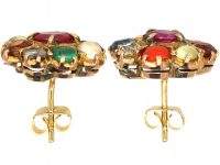 9ct Gold Harlequin Cluster Earrings