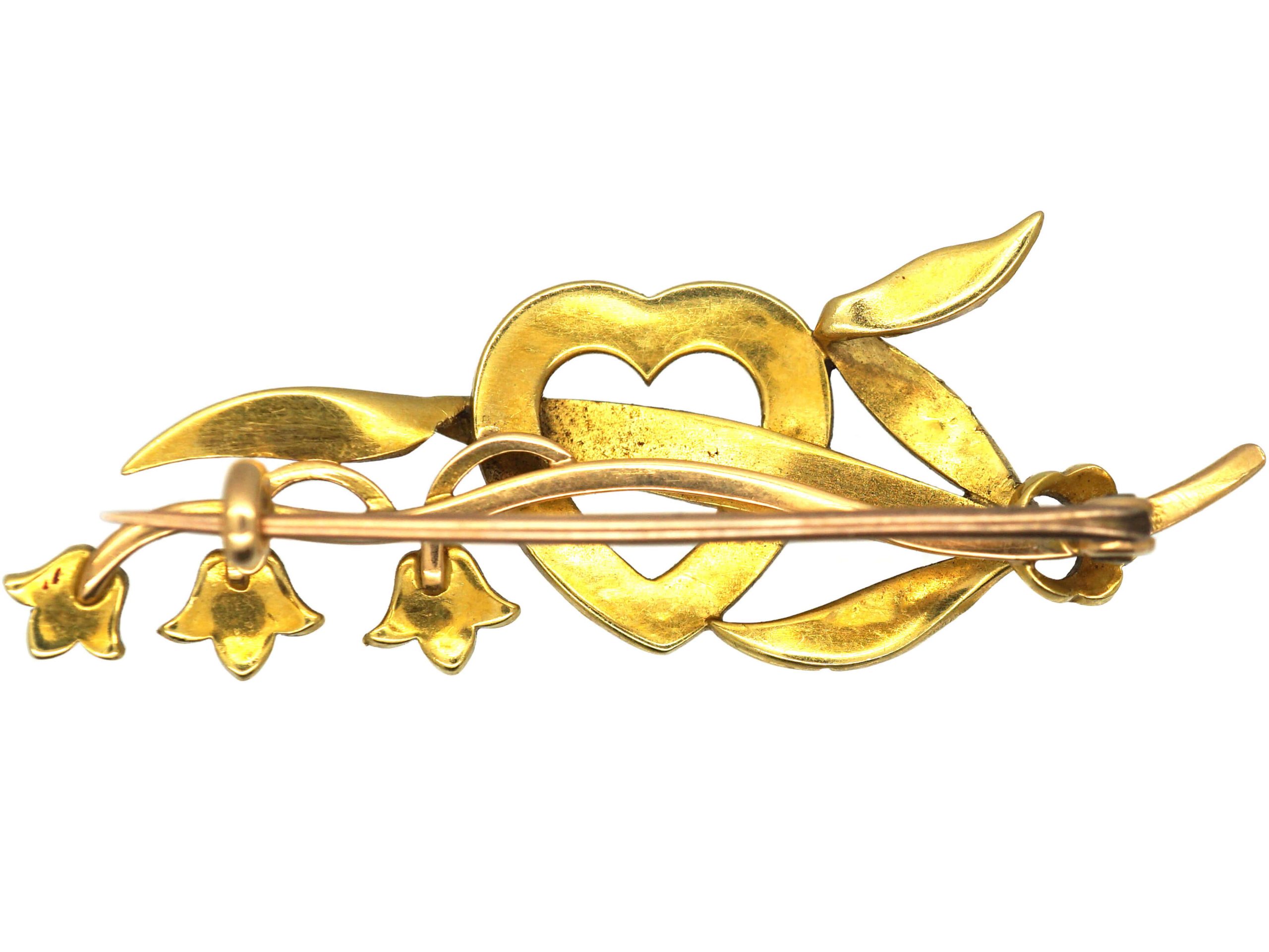 Edwardian 15ct Gold Lily of the Valley & Heart Brooch (751T) | The ...