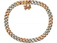 Edwardian 18ct Gold & 18ct White Gold Curb Link Bracelet