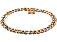 Edwardian 18ct Gold & 18ct White Gold Curb Link Bracelet