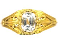 Arts & Crafts 18ct Gold Ring set with an Aquamarine attributed to Arthur Gaskin
