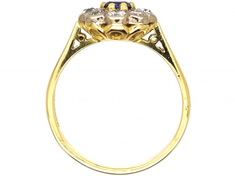 18ct Gold, Sapphire & Diamond Cluster Ring