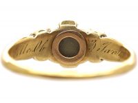 Early 19th Century 18ct Gold & Silver, Diamond Cluster Ring with Locket on Reverse