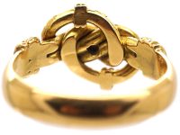 Early 20th Century 18ct Gold Lover's Knot Ring set with a Diamond