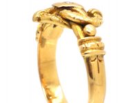 Early 20th Century 18ct Gold Lover's Knot Ring set with a Diamond