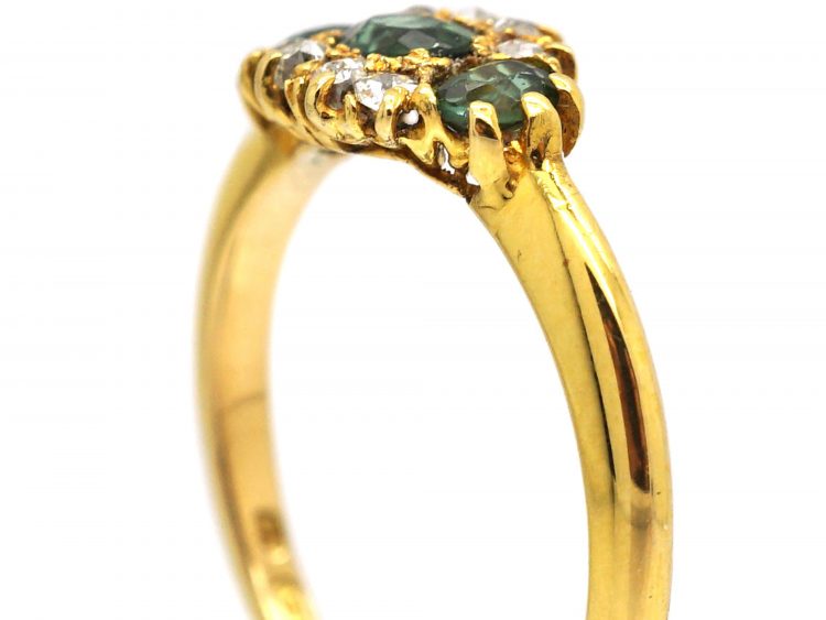 Victorian 18ct Gold, Green Tourmaline & Diamond Ring