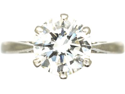 Art Deco Platinum, Diamond Solitaire Ring