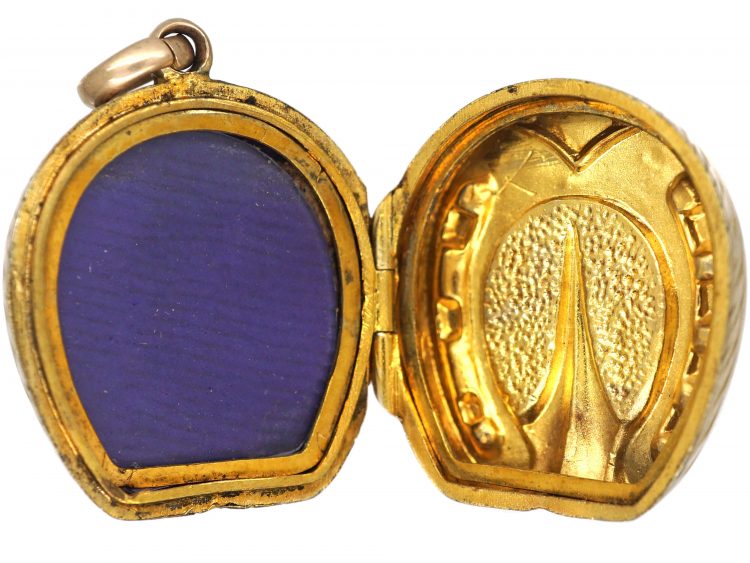 Victorian 9ct Gold Back & Front Horseshoe Locket
