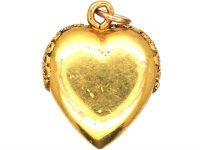 Victorian 15ct Gold Heart Pendant set with a Natural Split Pearl