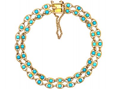 Edwardian 15ct Gold & Turquoise Bracelet