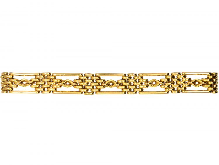 Edwardian 15ct Gold Gate Bracelet with Knot Detail
