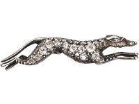 Edwardian Greyhound Brooch set with Graduated Diamonds