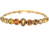 Edwardian Gold Bracelet set with Zircons