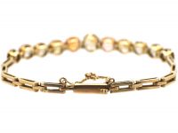 Edwardian Gold Bracelet set with Zircons