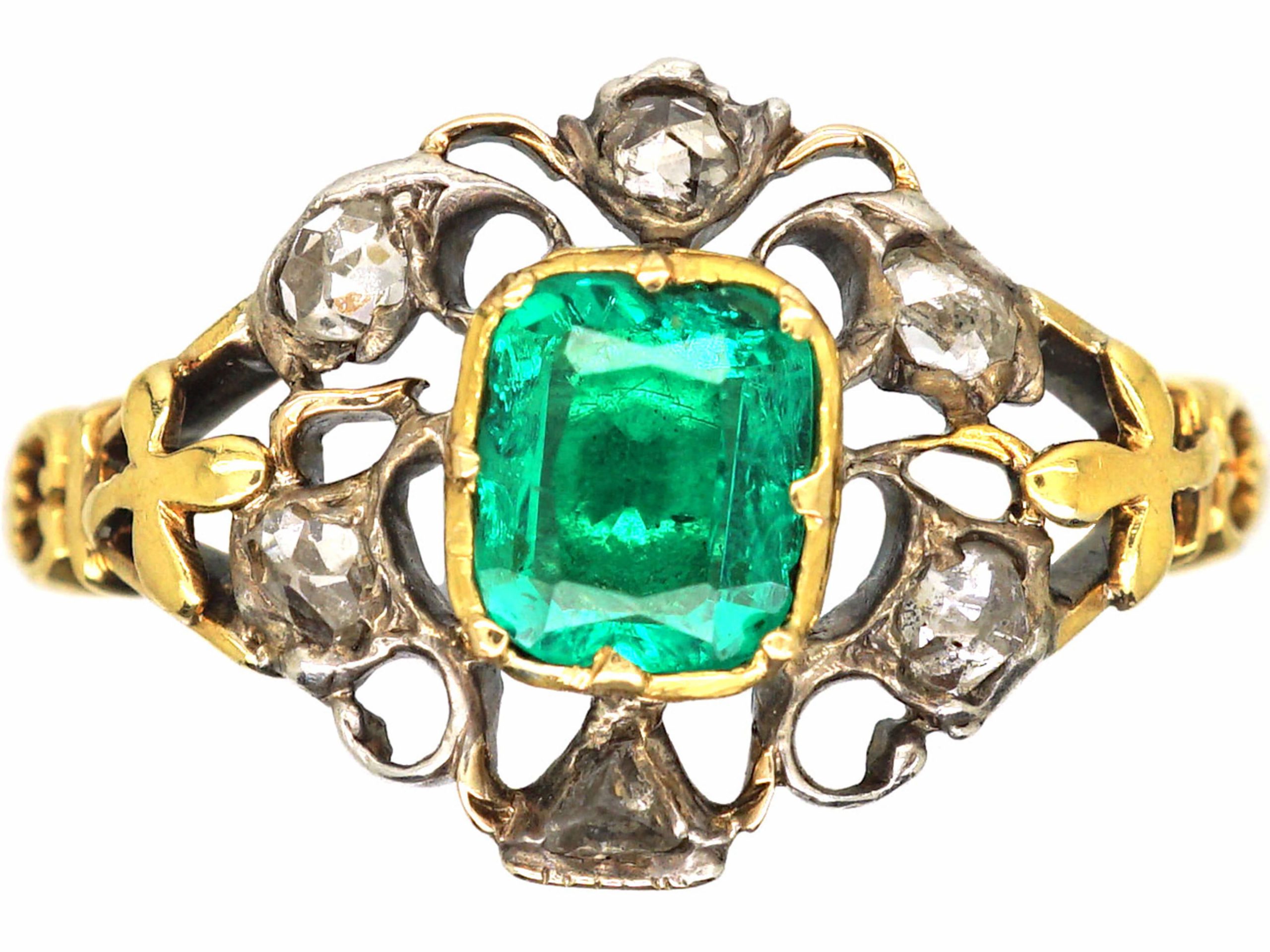 Wedding Antique White Sapphire Emerald Diamond Engagement Ring at Rs 7000  in Surat