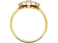 Art Deco 18ct Gold & Platinum, Diamond Set Fan Shaped Ring