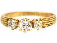 Edwardian 18ct Gold,Three Stone Diamond Ring