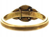 Arts & Crafts 18ct Gold, Black Enamel & Moonstone Ring