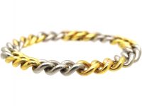 Edwardian 18ct Gold & Platinum Curb Bracelet